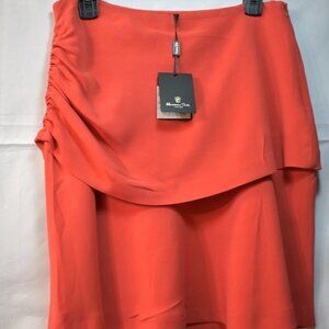 MASSIMO DUTTI ORANGE SIDE SCRUNCH SKIRT‎ SZ10 new